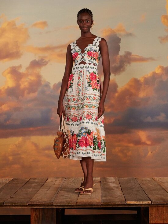 FARM Rio Dresses & Skirts - Off-White Bloom Garden Maxi Dress